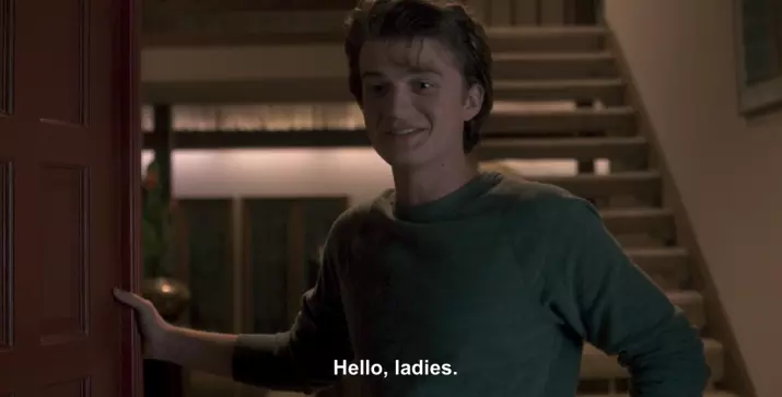 Steve opening a door and saying hello ladies
